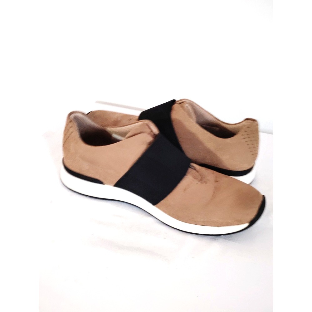 Vionic Women 7 Tan Cosmic Codie Tan Slip‑On Comfort Sneakers Suede Elastic Band